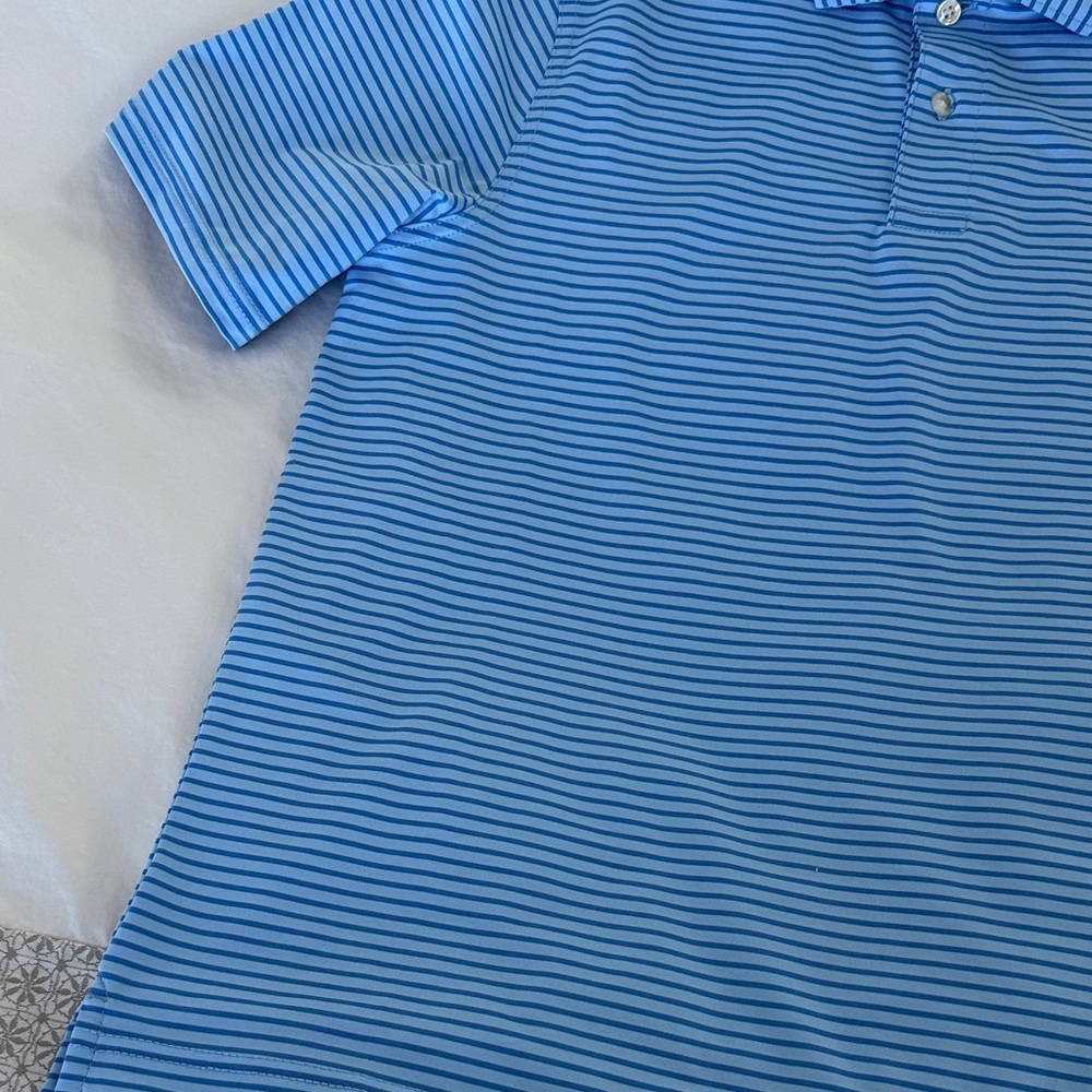 Vineyard Vines Kids Light Blue Polo with Navy Stripes - Picture 4 of 4